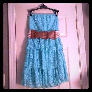Aqua blue lace Rue21 mini dress